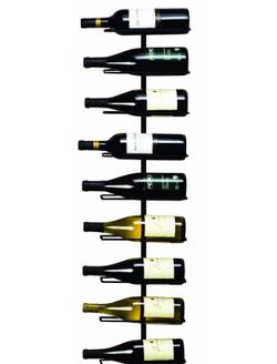 Wall mount wine rack hold 9 bottle s iron construction