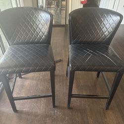 Crate & Barrel Black Bar Stools – Set of 2 – $90
