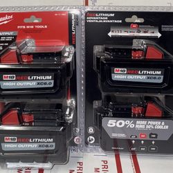 Milwaukee M18 6.0ho Battery 2 Pack (2 batteries). Model #48-11-1862