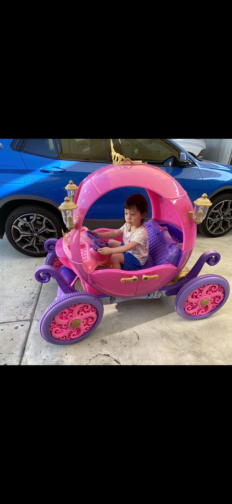 24V Disney Princess Carriage Ride-On Electric Cars Kids Ride On Toys