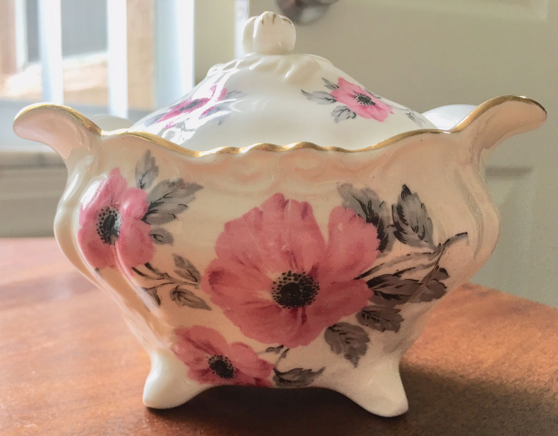 Vintage Hammersley & Co of England Porcelain China Sugar Bowl w/Lid