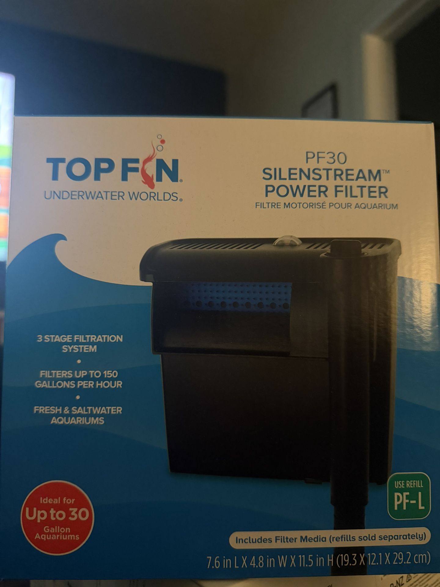 Top Fin® Silenstream™ Aquarium Power Filter PF30