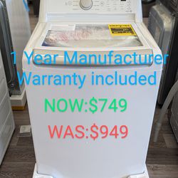 5.0cu Top Load Washer with Impeller, TurboWash and NeverRust Drum. Manufacturer Warranty Included 