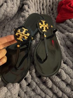 Tory Burch Black Jelly Thong Sandals