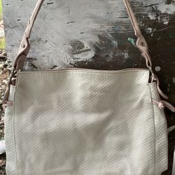 Petusco Genuine Leather White Python-Embossed Bag (Made in Spain)