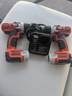 2 Black & Decker lithium 12 volt drills