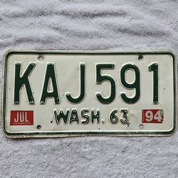 1963 Washington State License Plate