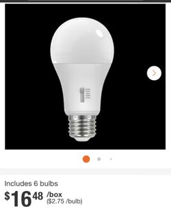 EcoSmart 60-Watt Equivalent A19 Dimmable LED Light Bulb with Selectable Color Temperature (6-Pack