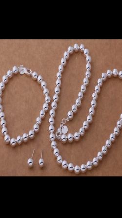Sterling silver 3 piece Beaded set! Stamped 925