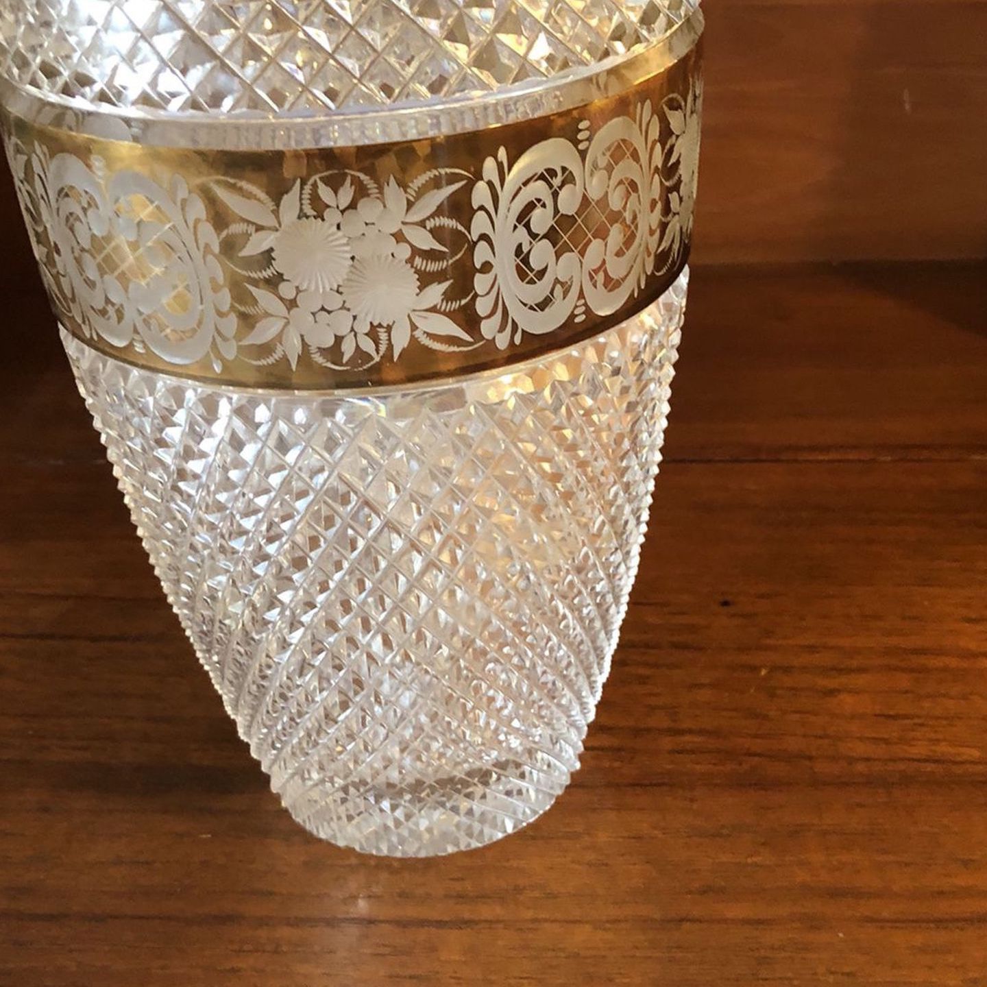 Cut crystal vase