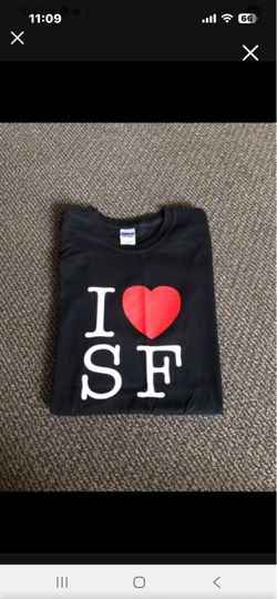 NEW I Love SF San Francisco Cotton Black Tee T-shirt Men Women Unisex