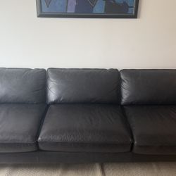  Hoxton Black Leather Sofa