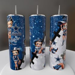 Dallas Cowboys Betty Boop Football Tumbler