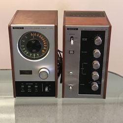 Vintage Sony ST 80F AM FM Tuner and SQA-100 Amplifier, made in Japan 