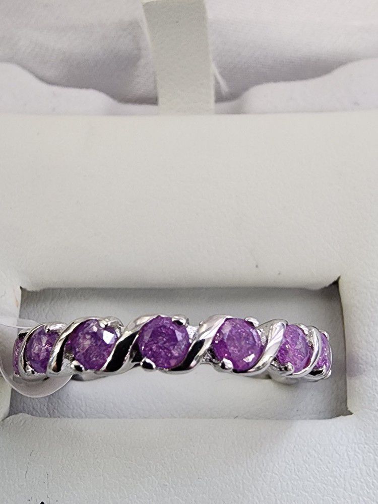 Ring-Lab Created Lavender Ice Crystal