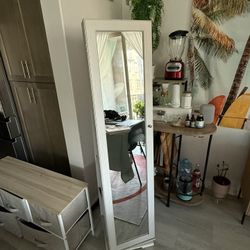 Full Length Mirror Cabinet In Coastal Oak