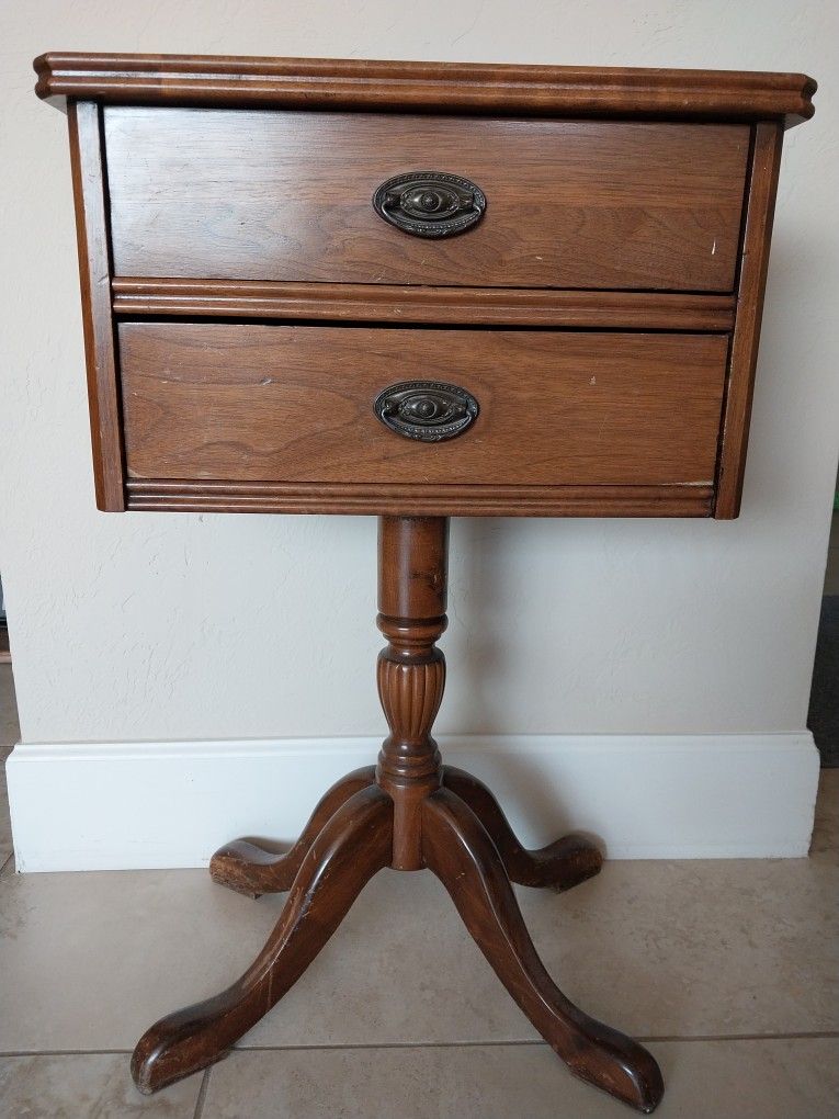 Antique Sewing Cabinet End Table