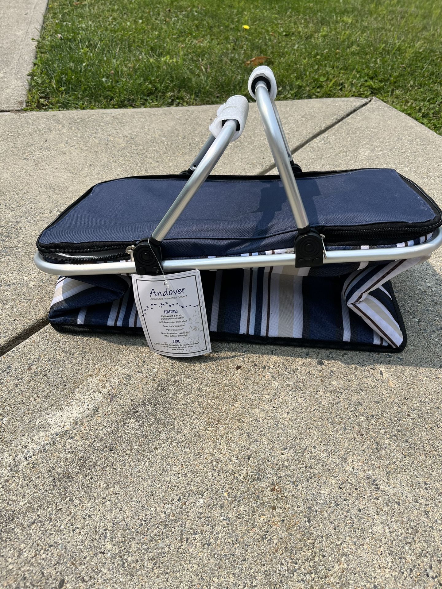 Insulated Picnic Baskets Shoping Basket Cooler Bag Collapsible Portable Picnic Basket