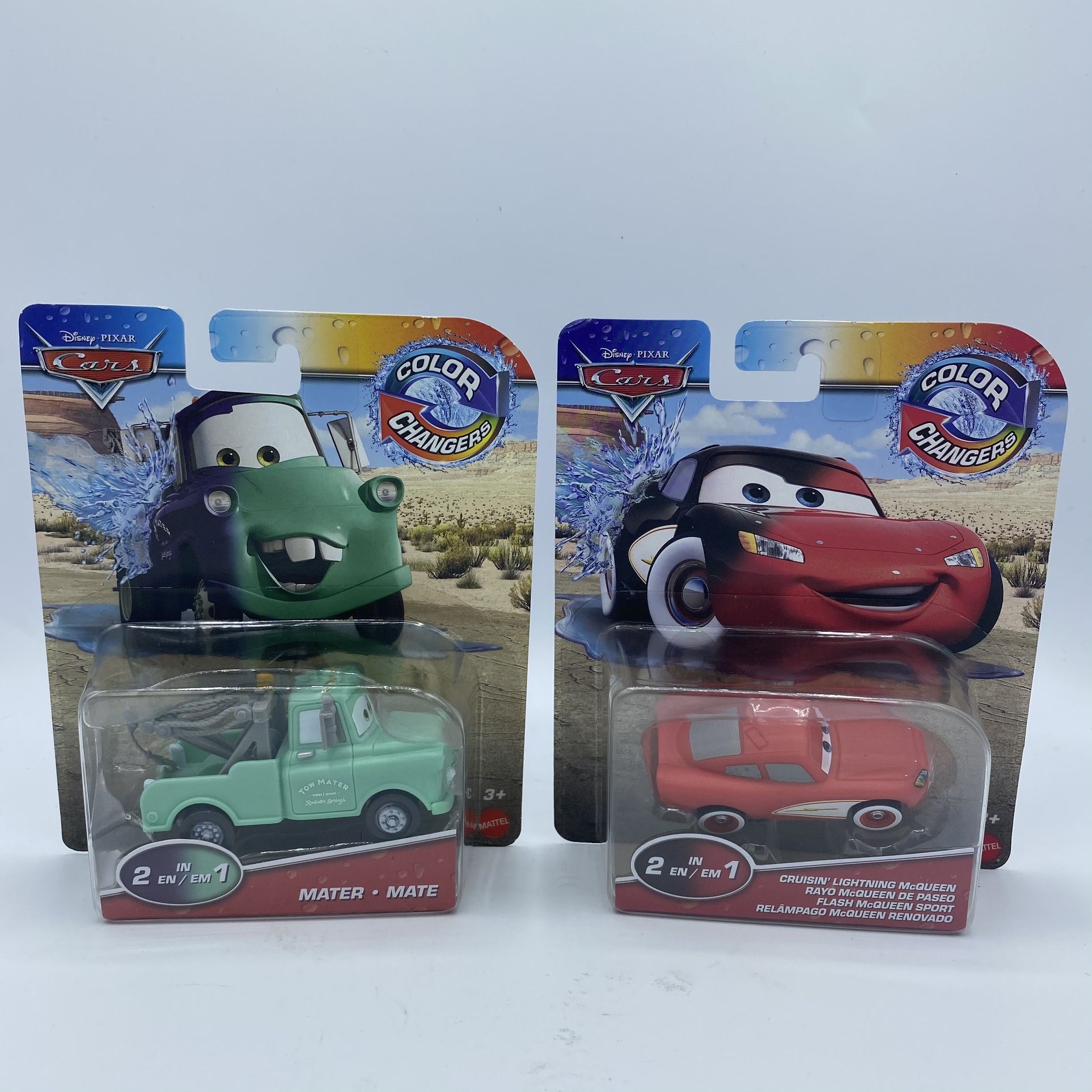 Disney Pixar Cars 2021 Color Changers MATER and CRUISIN LIGHTNING MCQUEEN