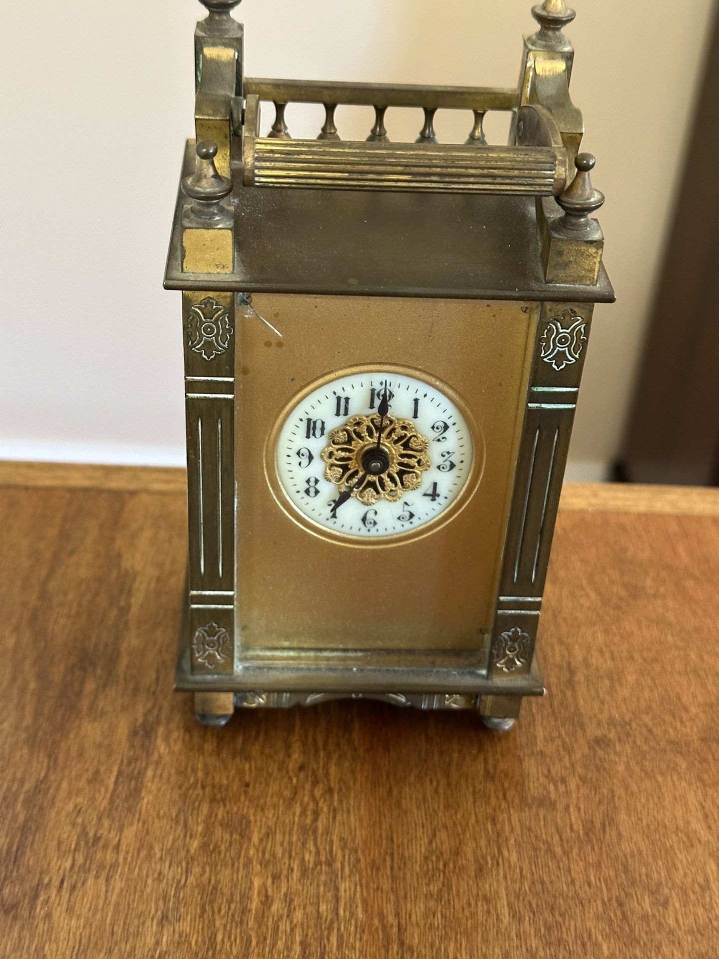 Vermont Clock Company Rare Antique Brass Carriage Clock