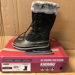 Khombu Women's Black Ellie -20 Degrees Rated Winter Boots Size 6