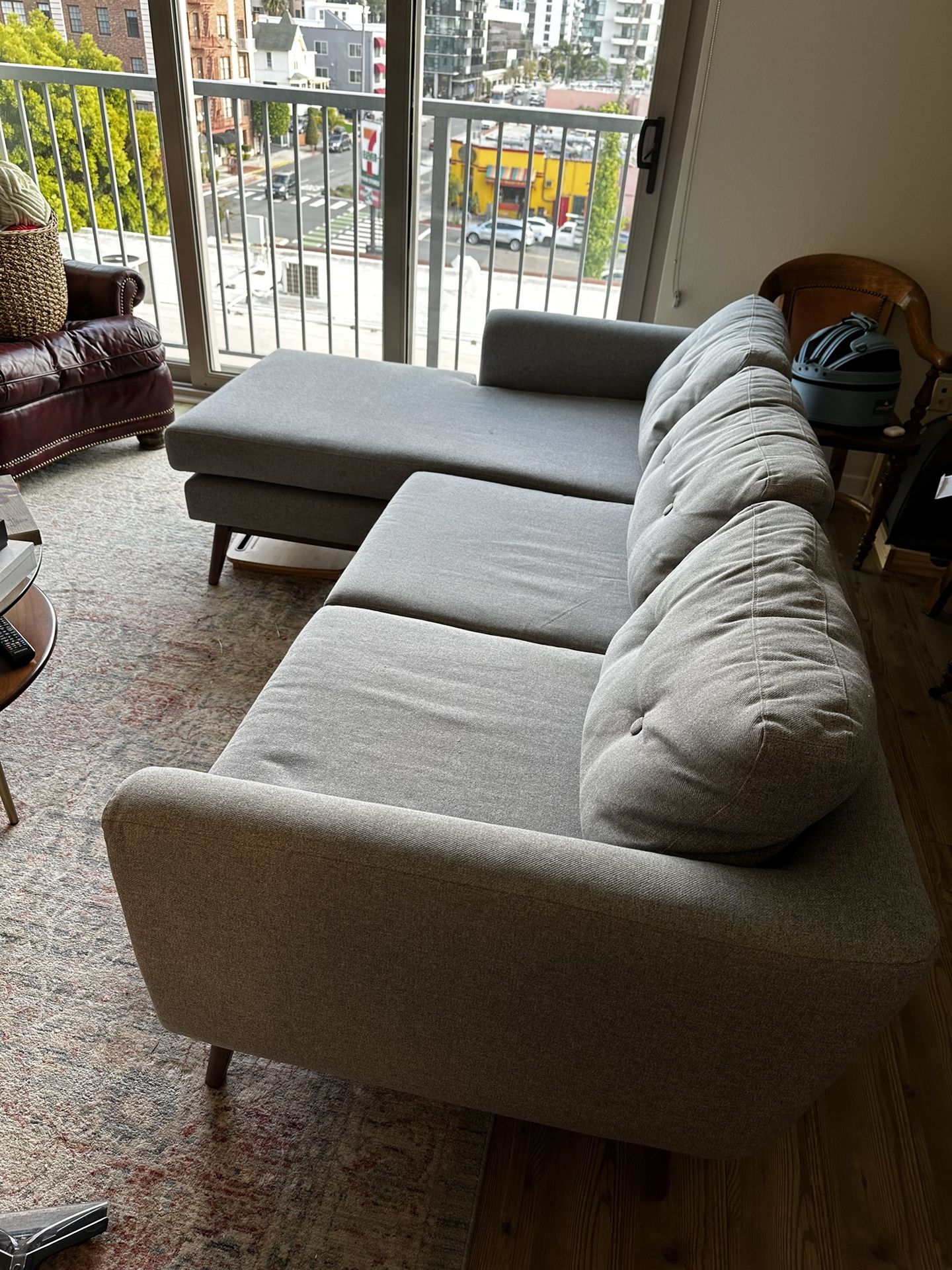 Grey Reversible Chaise Couch