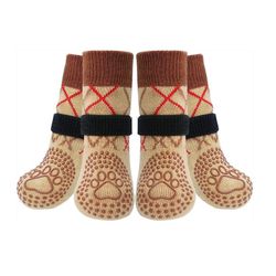 Anti-Slip Dog Socks, Double Sided Traction Control Paw Protector, 3 Pairs S/M