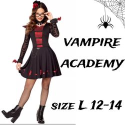 Spirit Halloween Girls Vampire Academy Costume Size Large 12-14. Comes With Extra Accessories 🧛🏻‍♀️❤️✨️