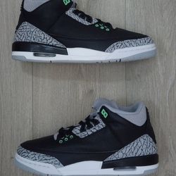 Nike Air Jordan 3 Retro Green Glow DM0967-031 Youth Size 7 /Womens Size 8.5 B Grades