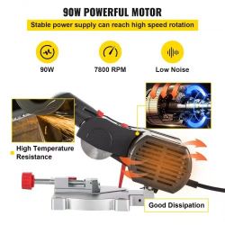 303^Mini Miter Cut-off Chop Saw, 110V Two 2-5/16" Blade of Steel and Resin with 1/2inch Cutting Depth, 0-45° Benchtop Miter Saw for Copper, Aluminum, 