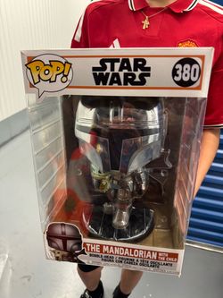 Funko Pop! Star Wars #380 The Mandalorian with The Child 10” Chrome