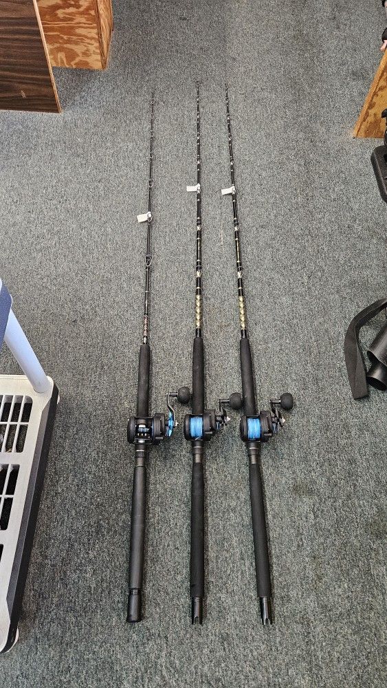 Lot Of 3 Daiwa Saltist Star Drag Conventional Fishing Reel Combos