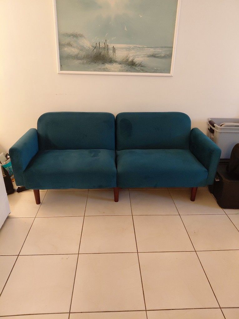Mid-century Modern Love Seat Sofa Convertible Sleeper Bed