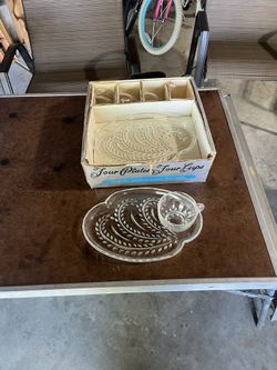 Vintage Tea /snack Set 4plates 4cups