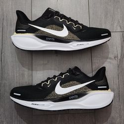 Nike Air Zoom Pegasus 41 Road Running Shoe X NFL New Orleans Saints FZ5095-001 Mens Size 9