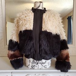 TDS The Design Studio Faux Fur Bomber Made In America One Size 