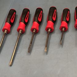 Snap-on Took 6 pc Combination Instinct® Soft Grip Screwdriver Set (Red)