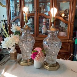 Antique Crystal Table Lamp 