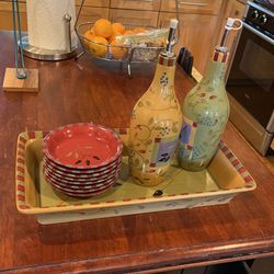 Signature Housewares Debbie Segura Designs Set For Olive Oil And Vinegar