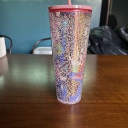 Starbucks Pink Purple Gold Coral Reef Buffles Cold Cup Tumbler Venti 24 OZ