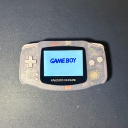 Glacier Gameboy Advance with Backlit LCD Glass Screen (Modded)