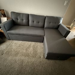 Grey Pull Out Sectional