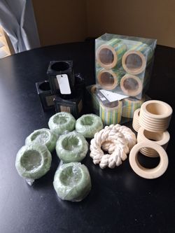 Mixed Napkin Rings and Candle Holders Set