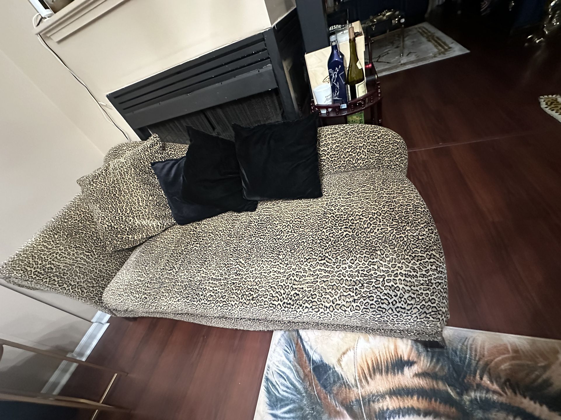 Leopard Print Couch With Pillows
