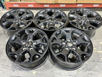 (5) OEM 07-20 Jeep Wrangler JK JL Moab Rubicon Black Wheels Mopar OEM 17 x 7.5"