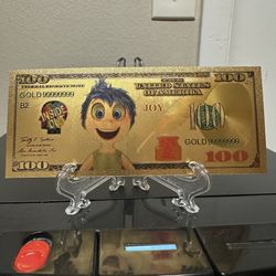 24k Gold Foil Plated Joy from Inside Out Banknote Disney Collectible