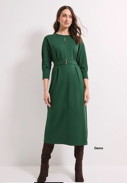 PRINCIPLES BY DEBENHAMS Forest Keyhole Stitch Detail Ponte Midi Dress (UK18/XL)