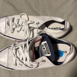 Converse All White Size 10 Woman 8 Men Brand New 