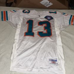 Authentic Dan Marino Miami Dolphins Wilson Jersey White Clean Mens 44 Sewn 75th
