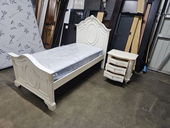 Twin Bed Mattress And Night Stand 
